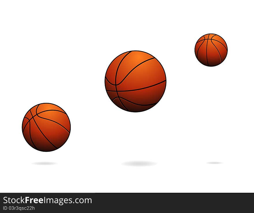 Swirl and grunge basketball balls set