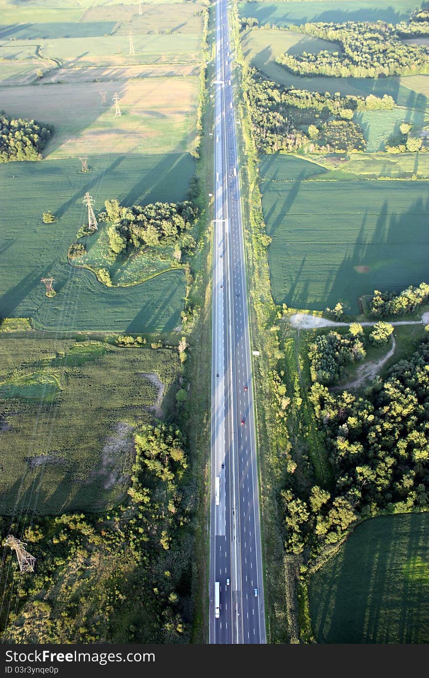 Highway travel from above