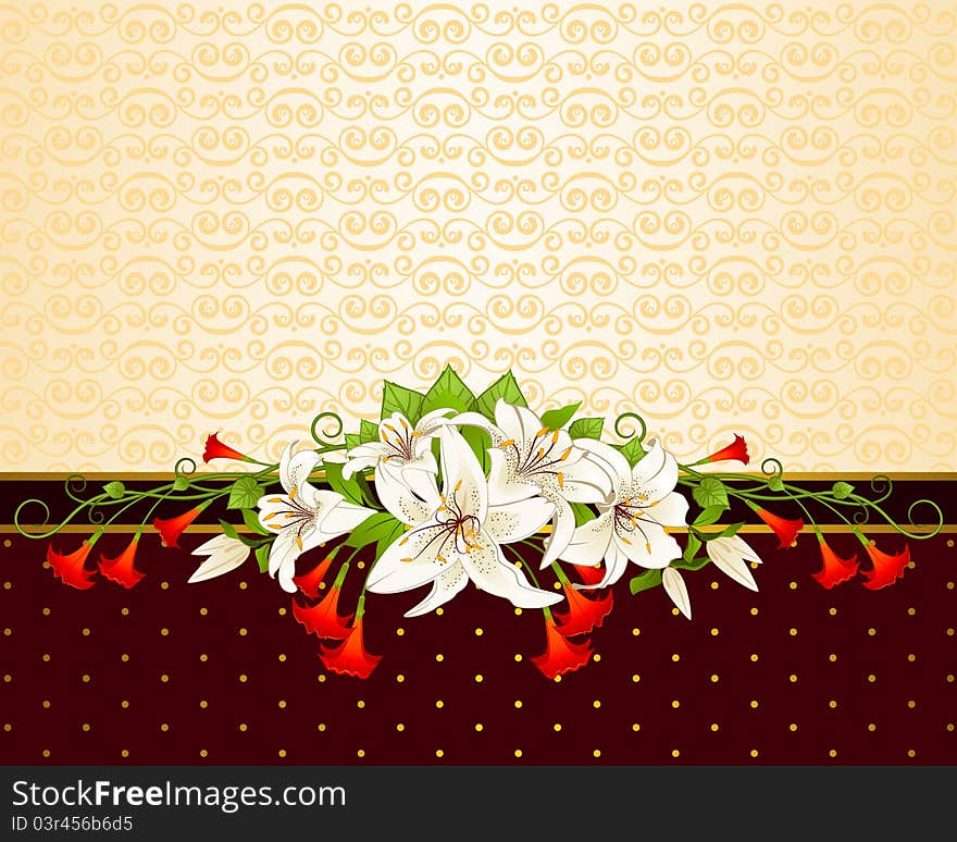 Vintage background with flowers.