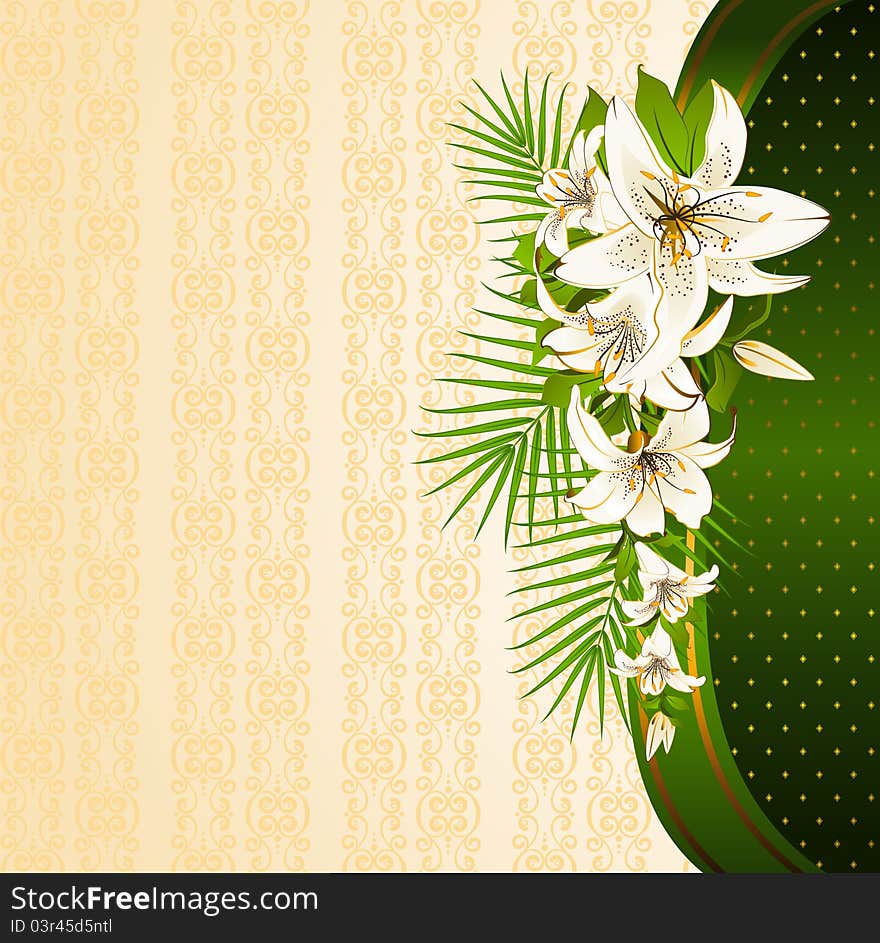 Vintage Background With Flowers.