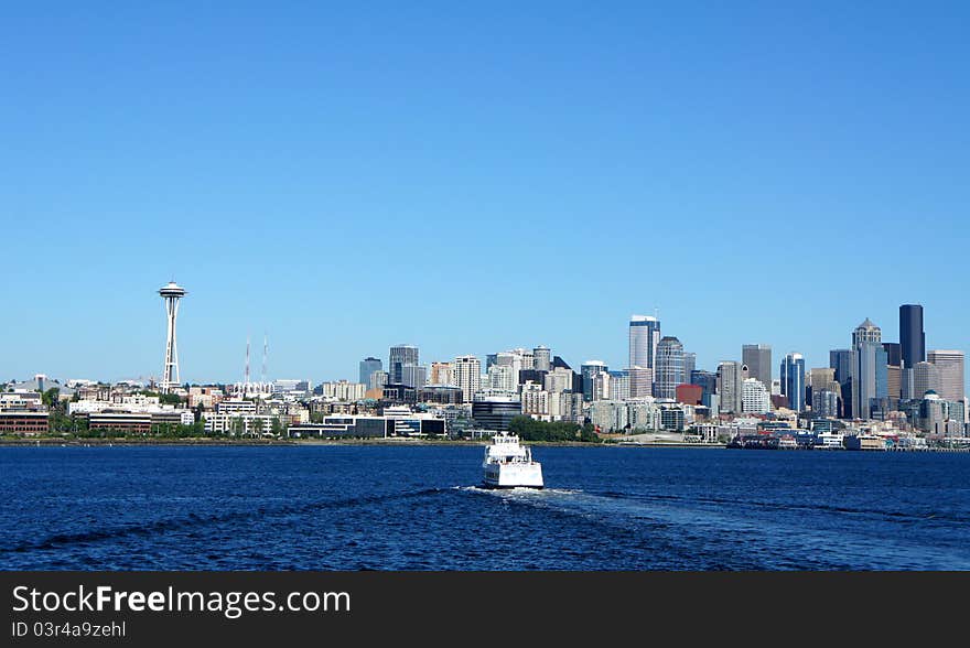 Seattle downtown viewed from Elliott Bay