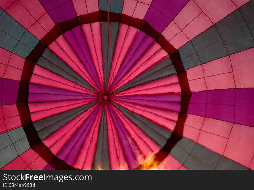 Hot air balloon canopy with flames