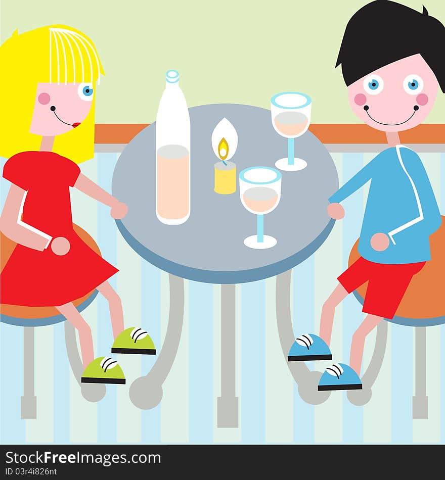 Couple at dinner table