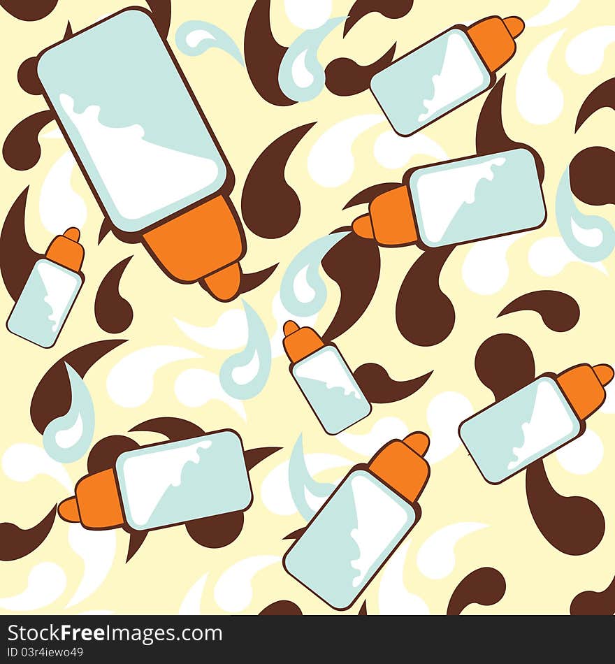 Baby bottles background