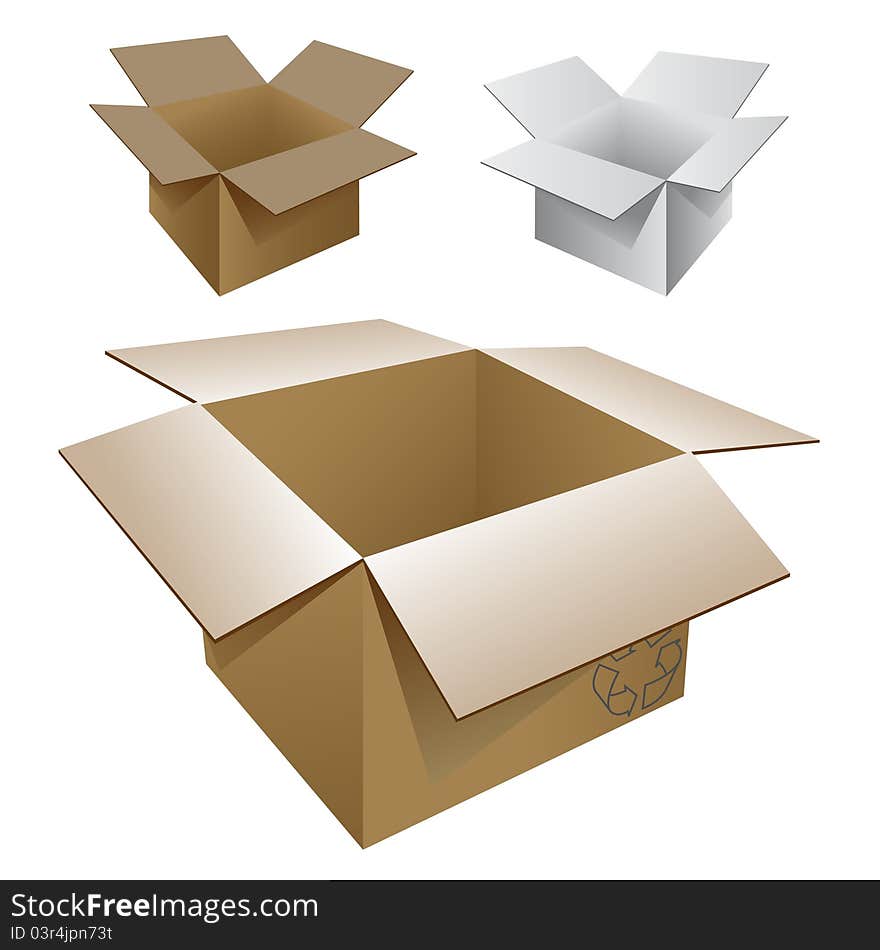 Illustration boxes isolated on white background.