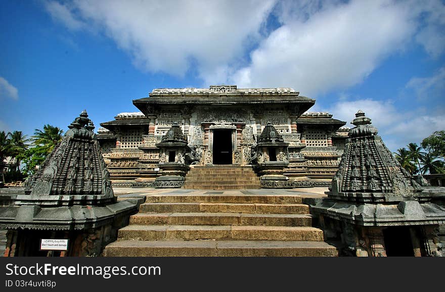 View of temple in karnataka india