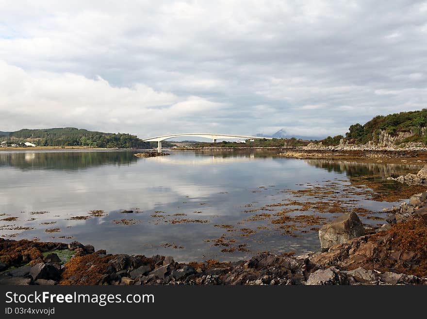 Skye bridge links the isle of skye to main land scotland. Skye bridge links the isle of skye to main land scotland.