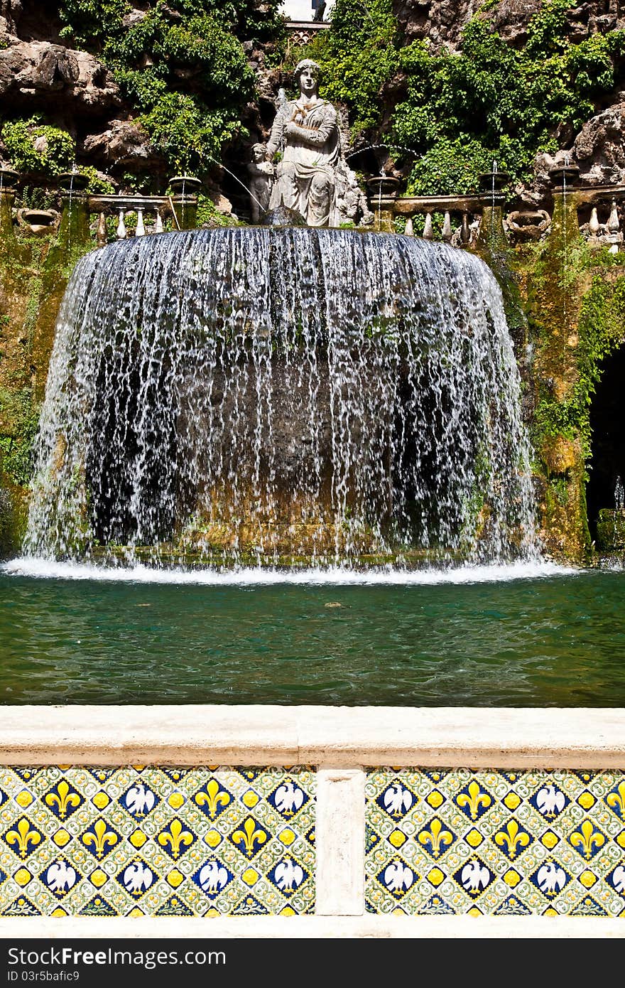 Detail of the luxury Villa d'Este in Tivoli, close to Rome - Italy. Detail of the luxury Villa d'Este in Tivoli, close to Rome - Italy