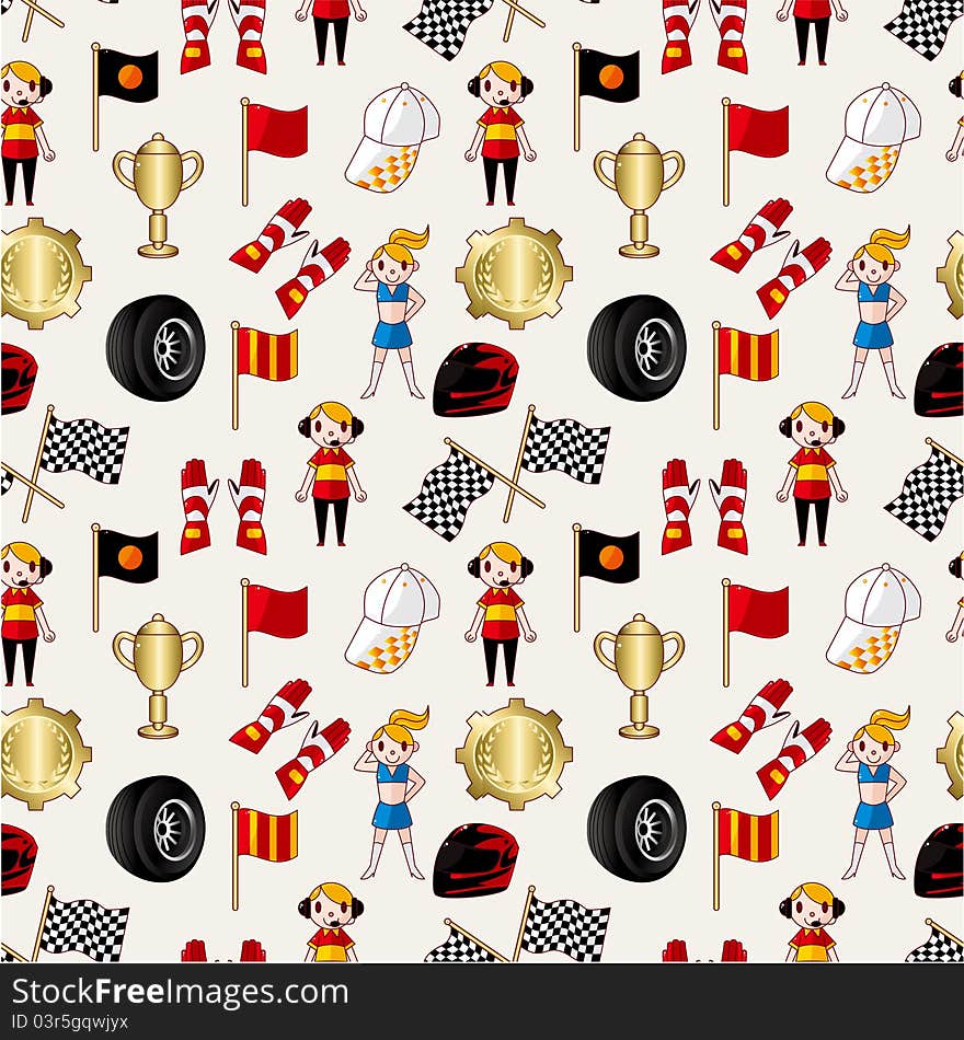 Seamless f1 racing pattern,vector,illustration