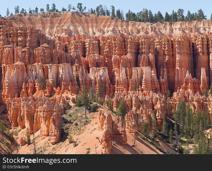 Unique rock formation in Bryce Canyon National Park better known as Hoodoos. Unique rock formation in Bryce Canyon National Park better known as Hoodoos