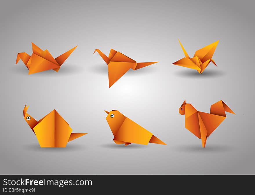 Vector Origami Birds