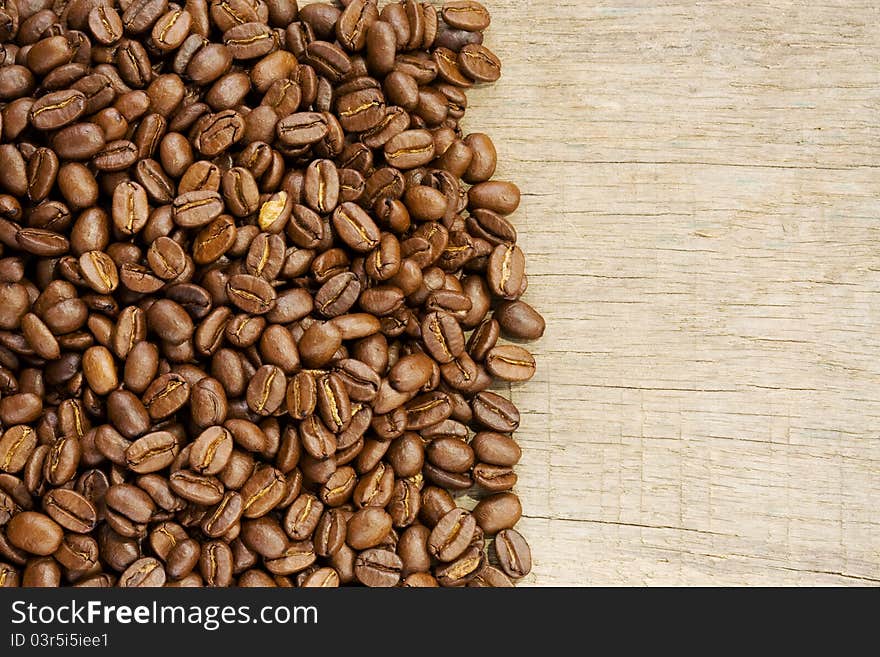 Coffee beans with copy space