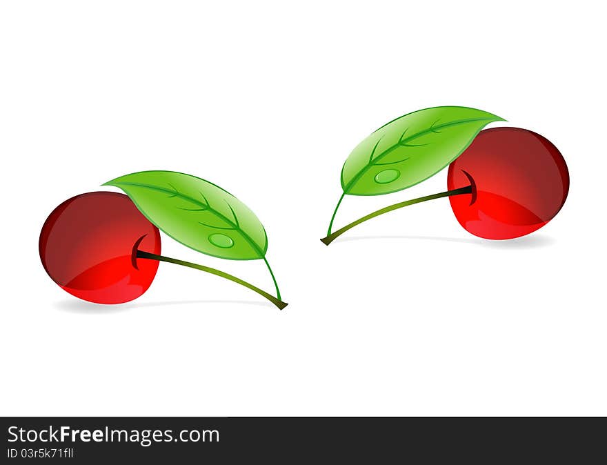 Shiny nature red cherry symbol