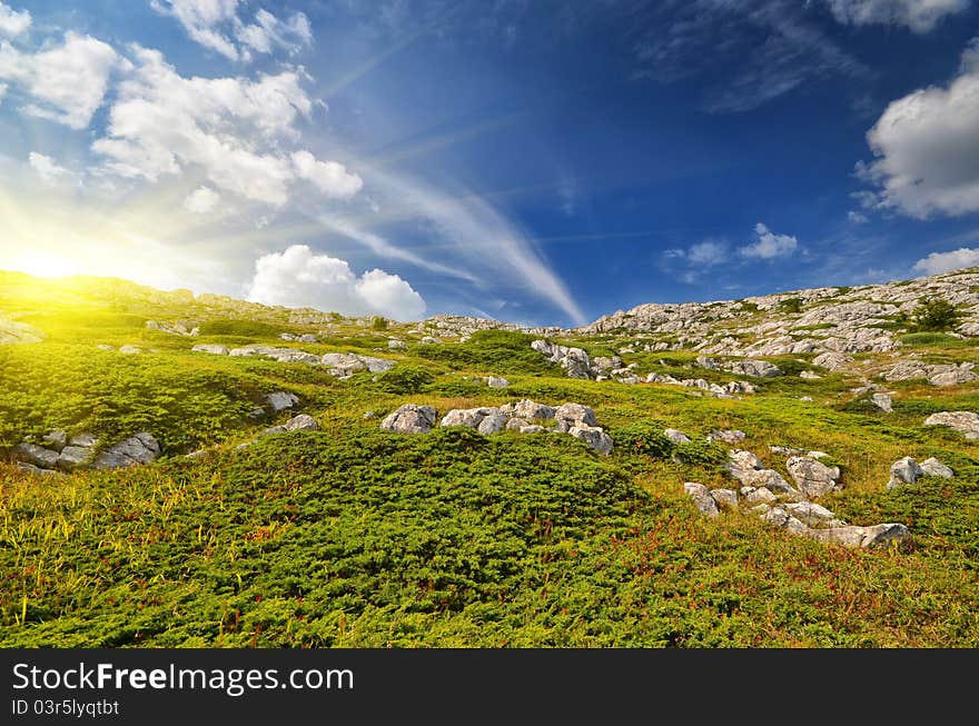 Natural mountain landscape. Nature composition.