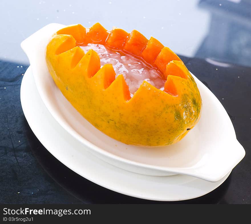 Papaya dessert