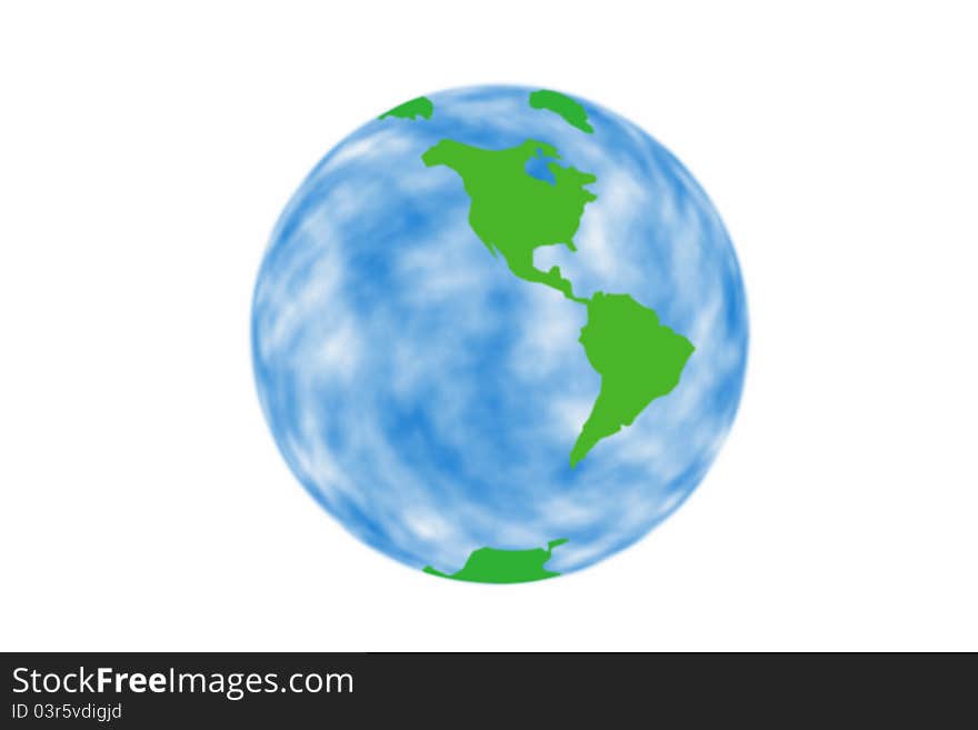 The western world globe on white background