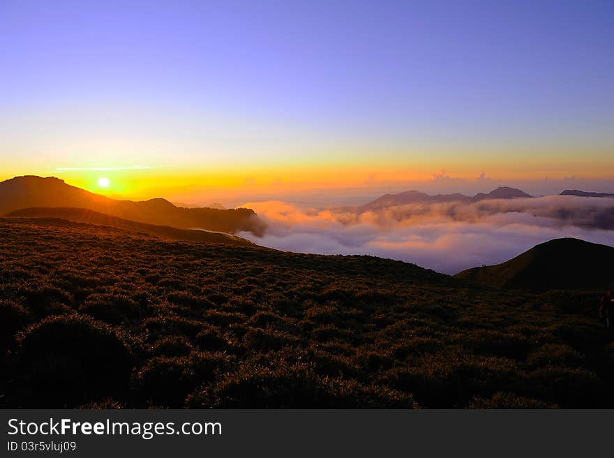 Sunup in the mountain in the morning