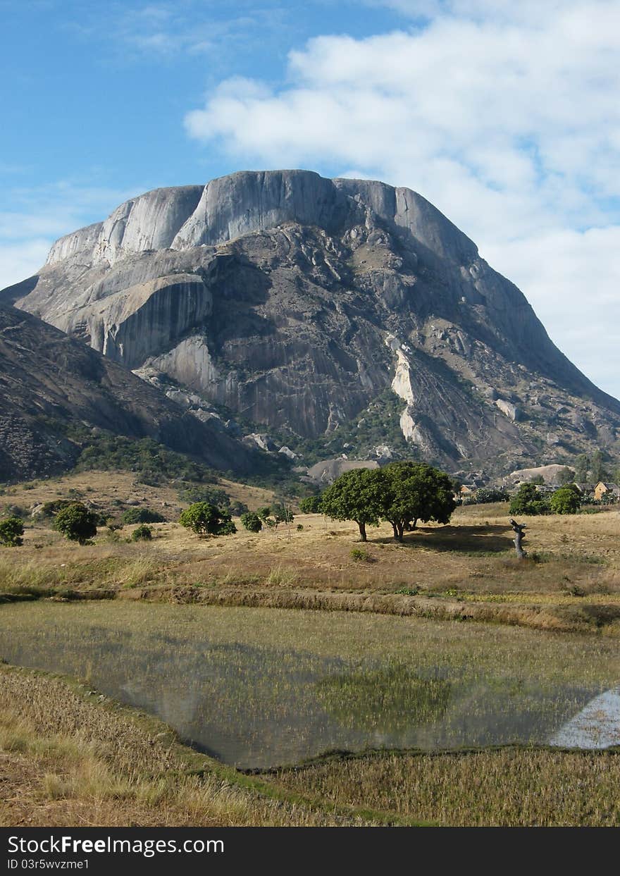 Countryside Malagasy landscape as can be seen off the main road heading south