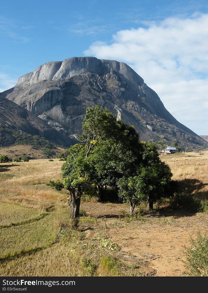 Countryside Malagasy landscape as can be seen off the main road heading south