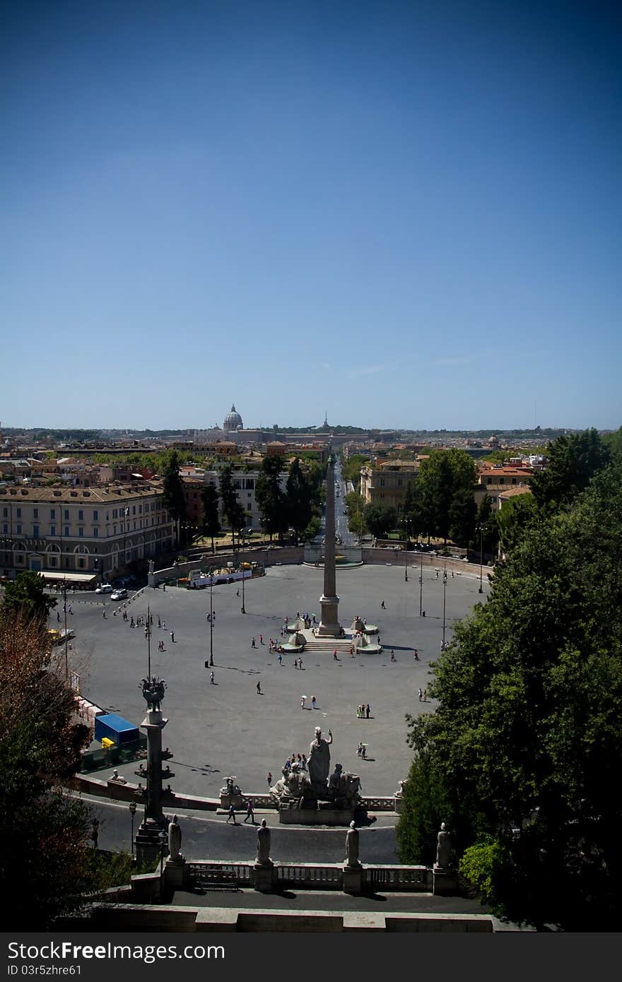 View over Rome from the Piazza del Popolo, Italy