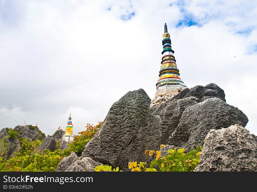 Thai temple in a high mountain. Thai temple in a high mountain