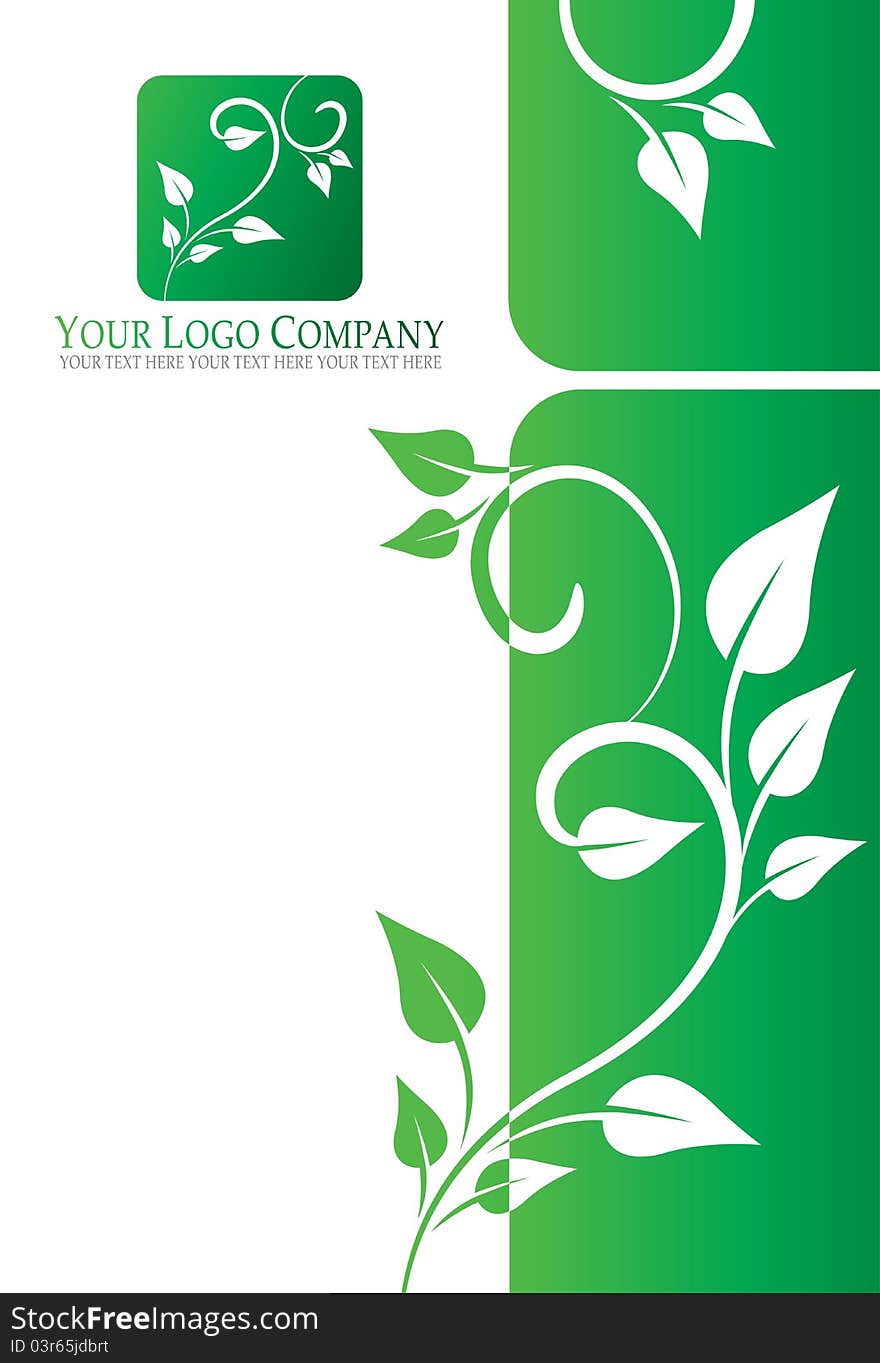 Floral background with plant logo