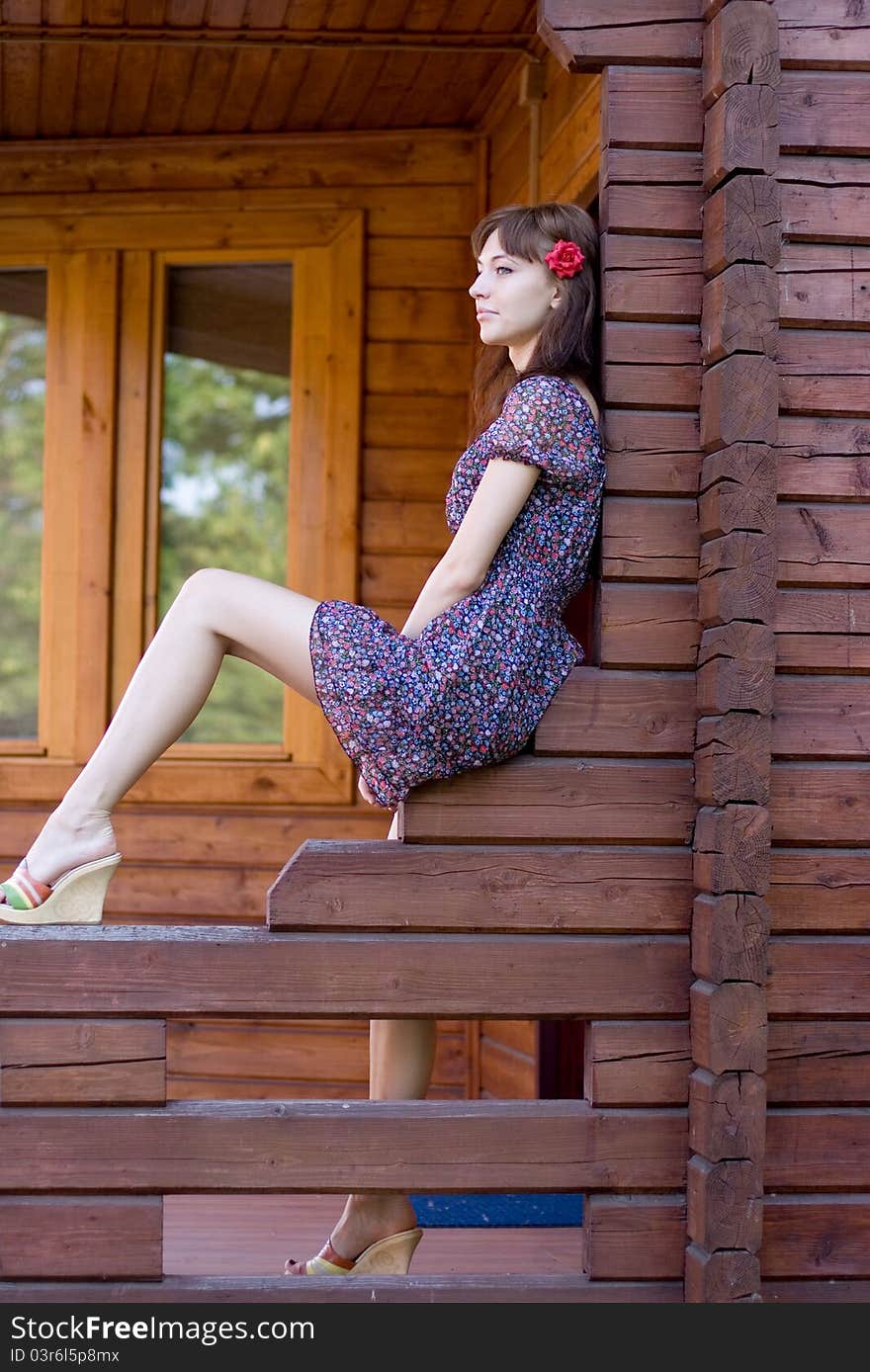 Girl walking outdoor in country side. Girl walking outdoor in country side