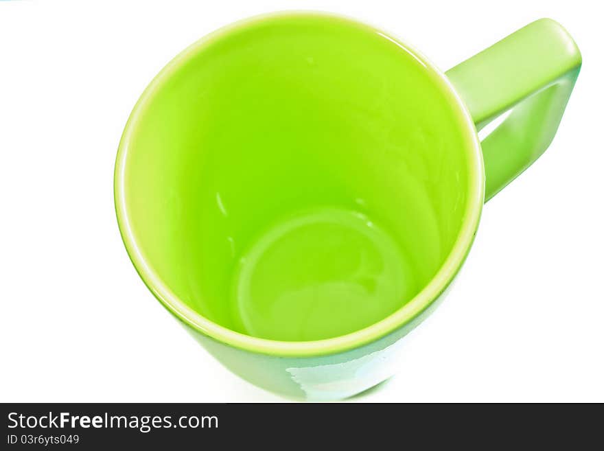 Isolated empty green cup