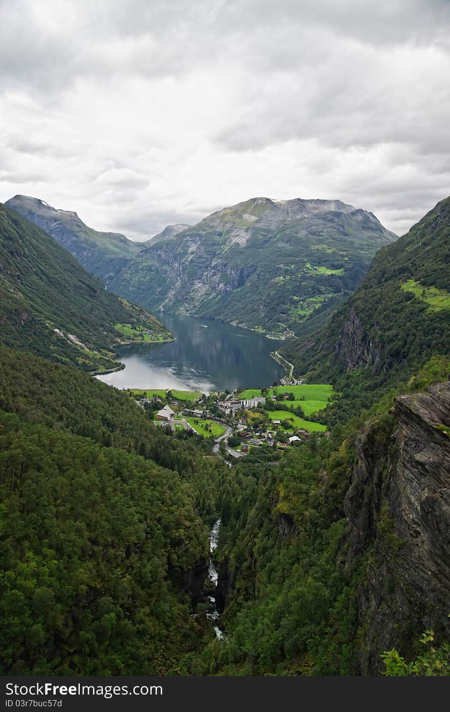 Geiranger valley and fjord