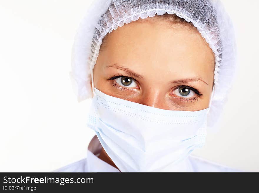 Young Female Scientist Wearing Face Mask