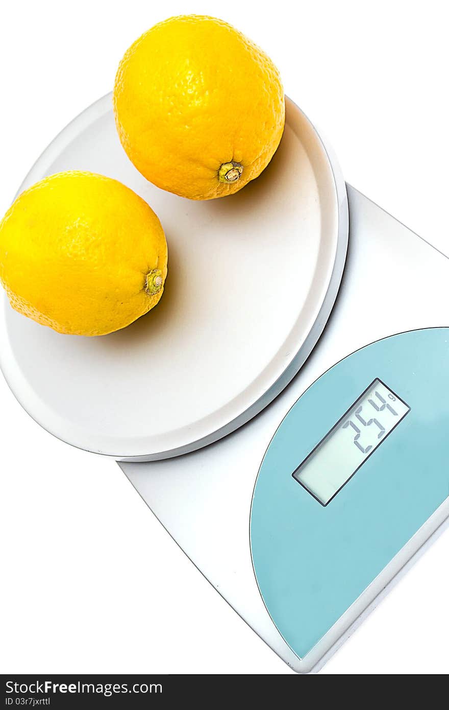 Lemons on the scales isolated