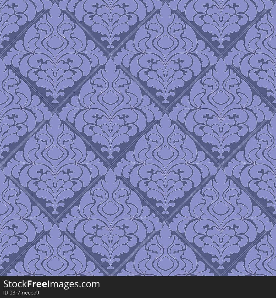 Seamless floral pattern, damask background