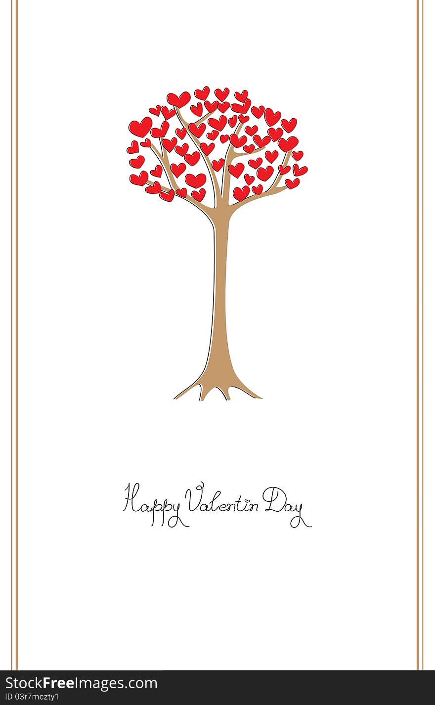 Old Valentine Card, vector illustration