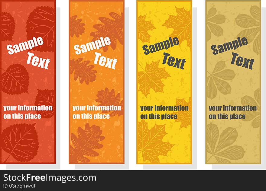 Autumn colorful bookmarks for promotion. Vector Illustration. Autumn colorful bookmarks for promotion. Vector Illustration.