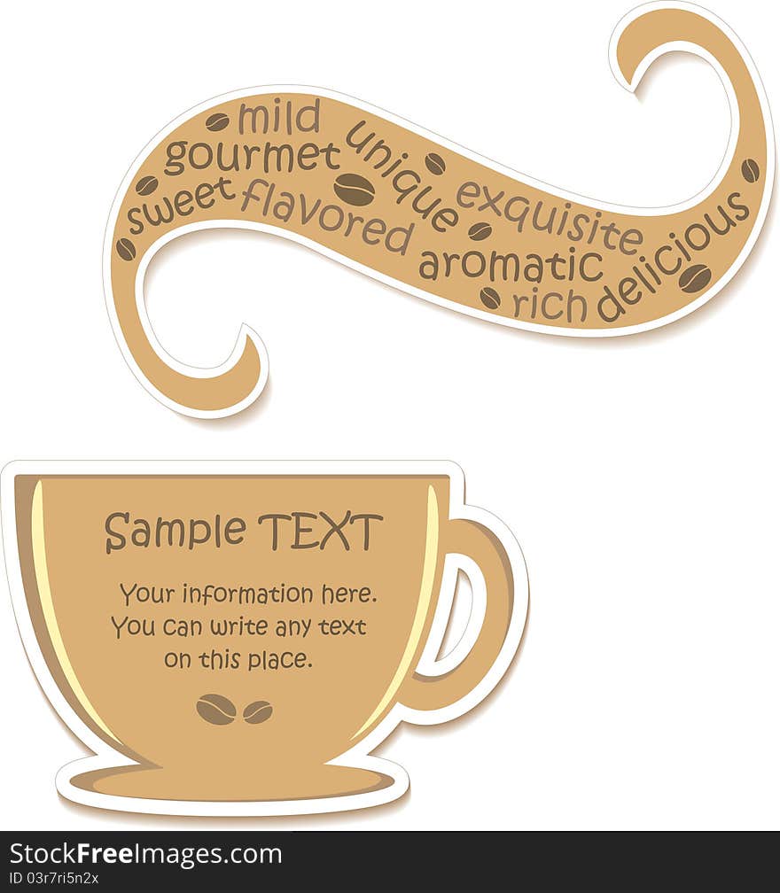 Cup of flavored coffee (sticker)