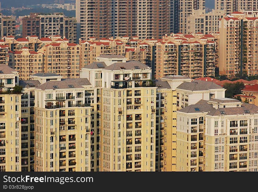 High density residential buildings in downtown. High density residential buildings in downtown