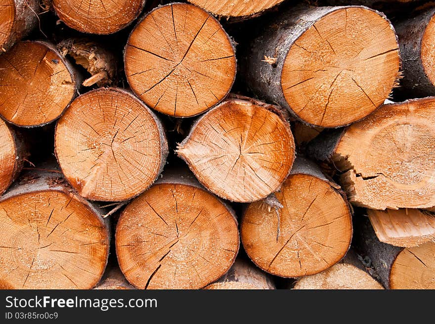 Pile of wooden logs