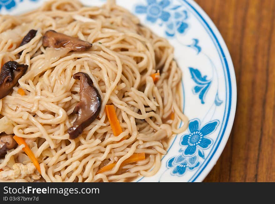 Closeup of white jade noodles with simple ingredients. Closeup of white jade noodles with simple ingredients.