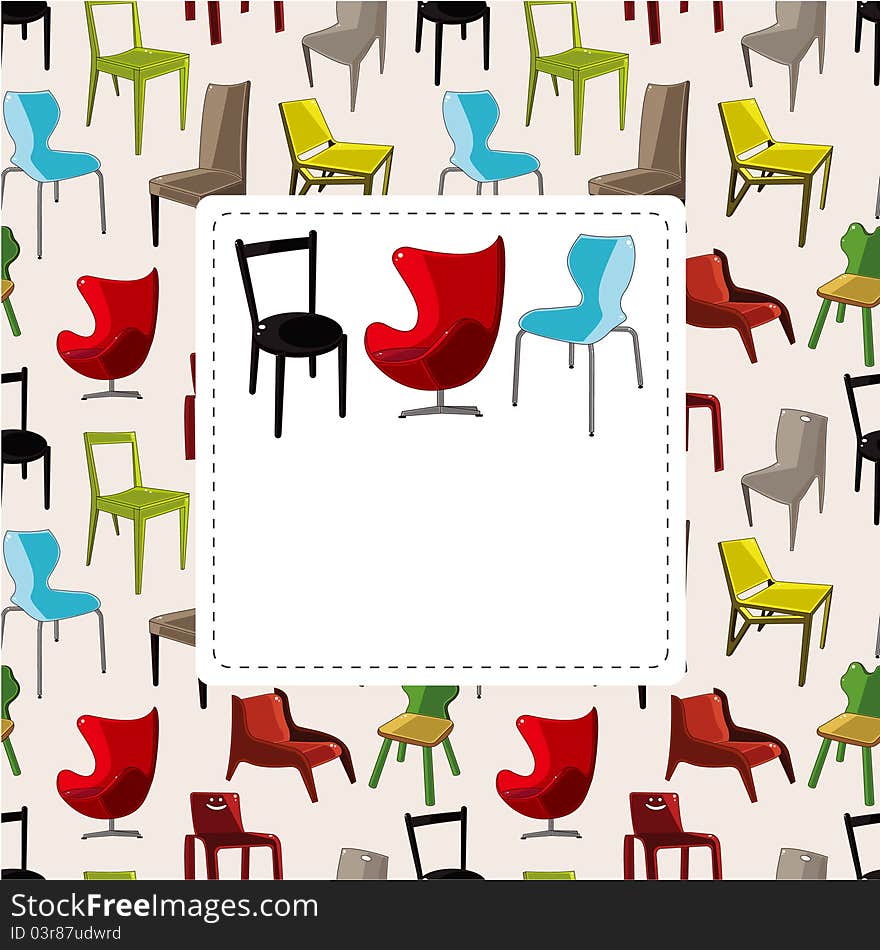 Cartoon chair furniture card