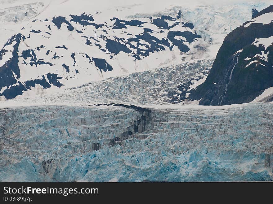 Meandering Surprise Glacier in mountain