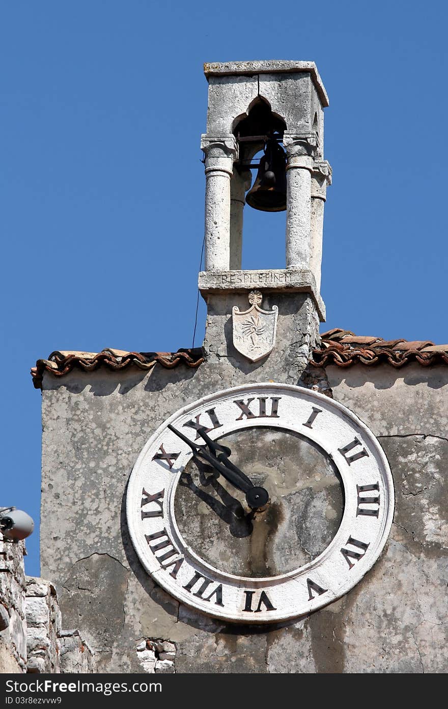 Old clock tower and the Venetian bells in Bale