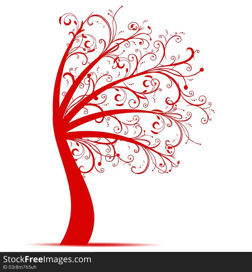 Beautiful art tree isolated on white background