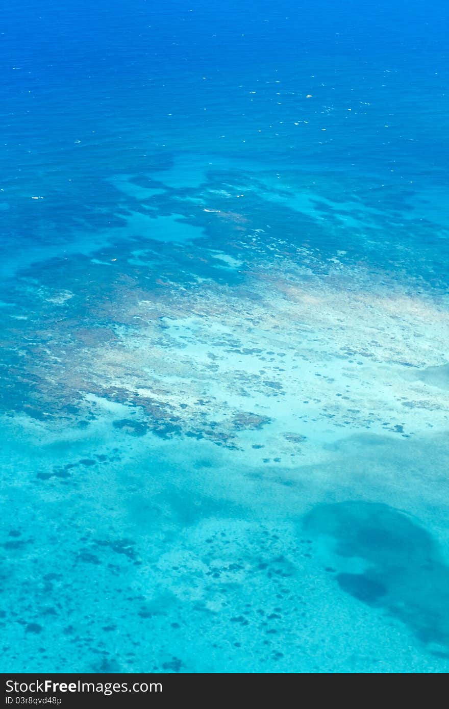 Caribbean sea at belize - paradise for many tourists who enjoy scuba diving