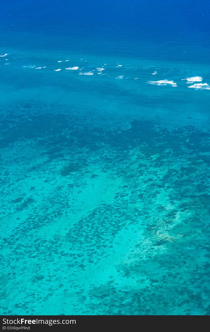 Caribbean sea at belize - paradise for many tourists who enjoy scuba diving