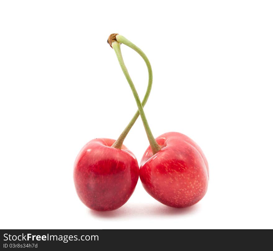 Cherry on a white background