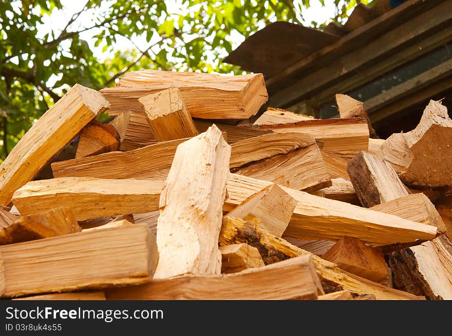 Wood texture - wood prepared for winter