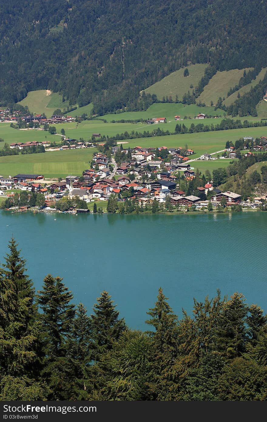 Beautiful landscape in the mountains near the Walchsee in Austria