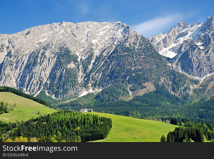 Landscape of the austrian alps in spring. Landscape of the austrian alps in spring