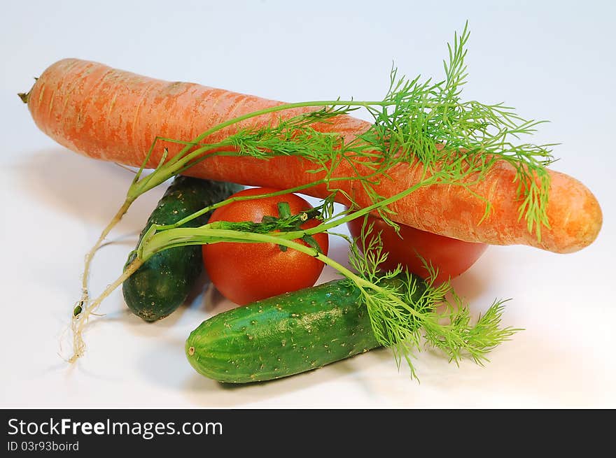 Colorful picture of few different size vegetables. Colorful picture of few different size vegetables