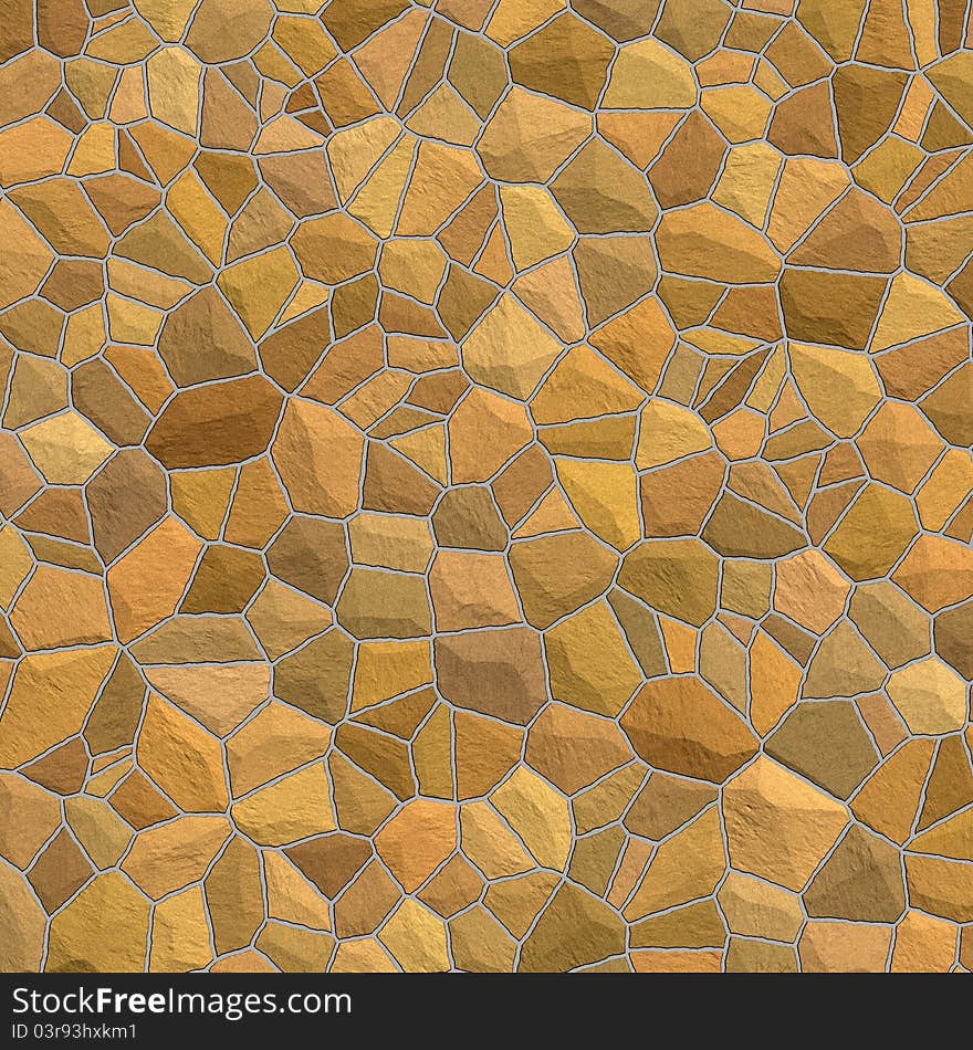 A mosaic-type texture of differently shaded red stones